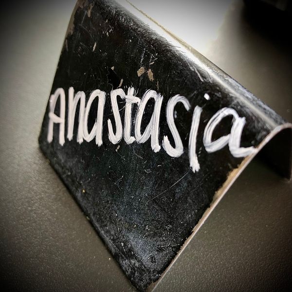 The Chef's Black Nameplate in Chalk at Work