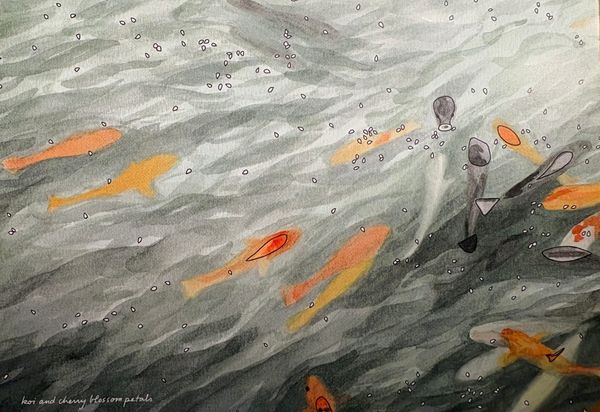 The two koi ponds