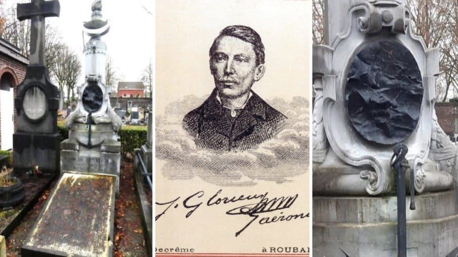 Op de begraafplaats van Roubaixbevindt zich een opmerkelijk graf voor luchtvaarder Jean-Baptiste Glorieux