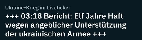 Elf Jahre Haft für eine Überweisung an die ukrainische Armee.