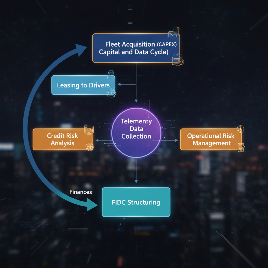 Diagrama de fluxo do Ciclo de Capital e Dados do FIDC-MaaS.