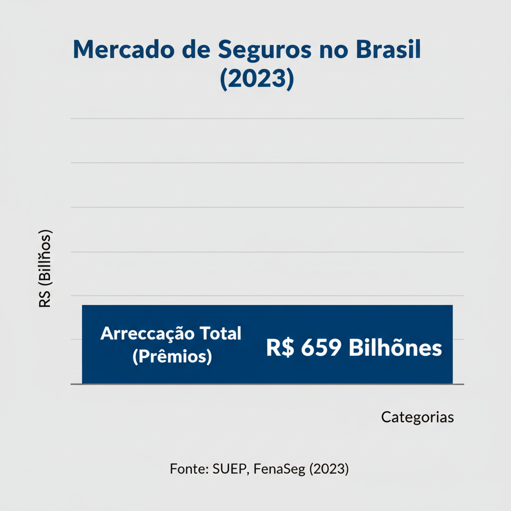 Gráfico de barras do Mercado de Seguros no Brasil (2023)