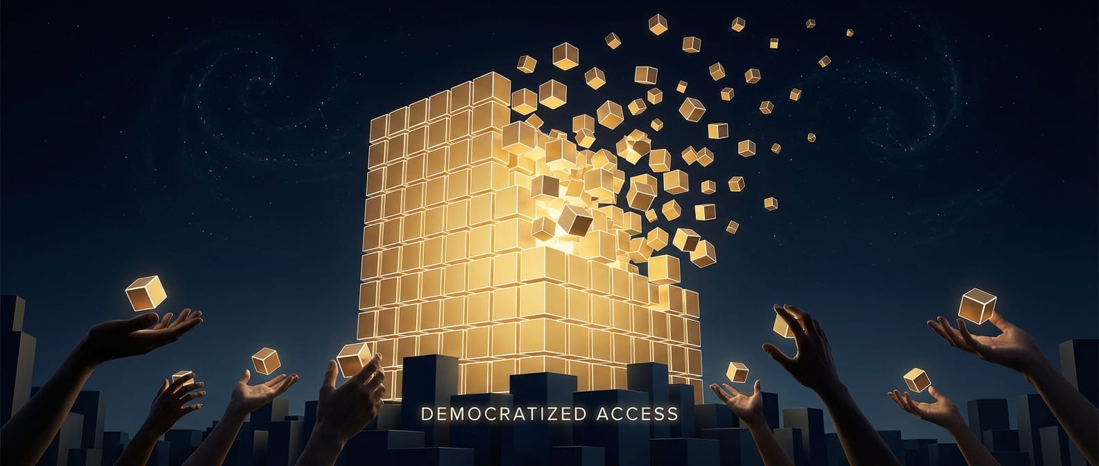 Representação visual do fracionamento de ativos imobiliários