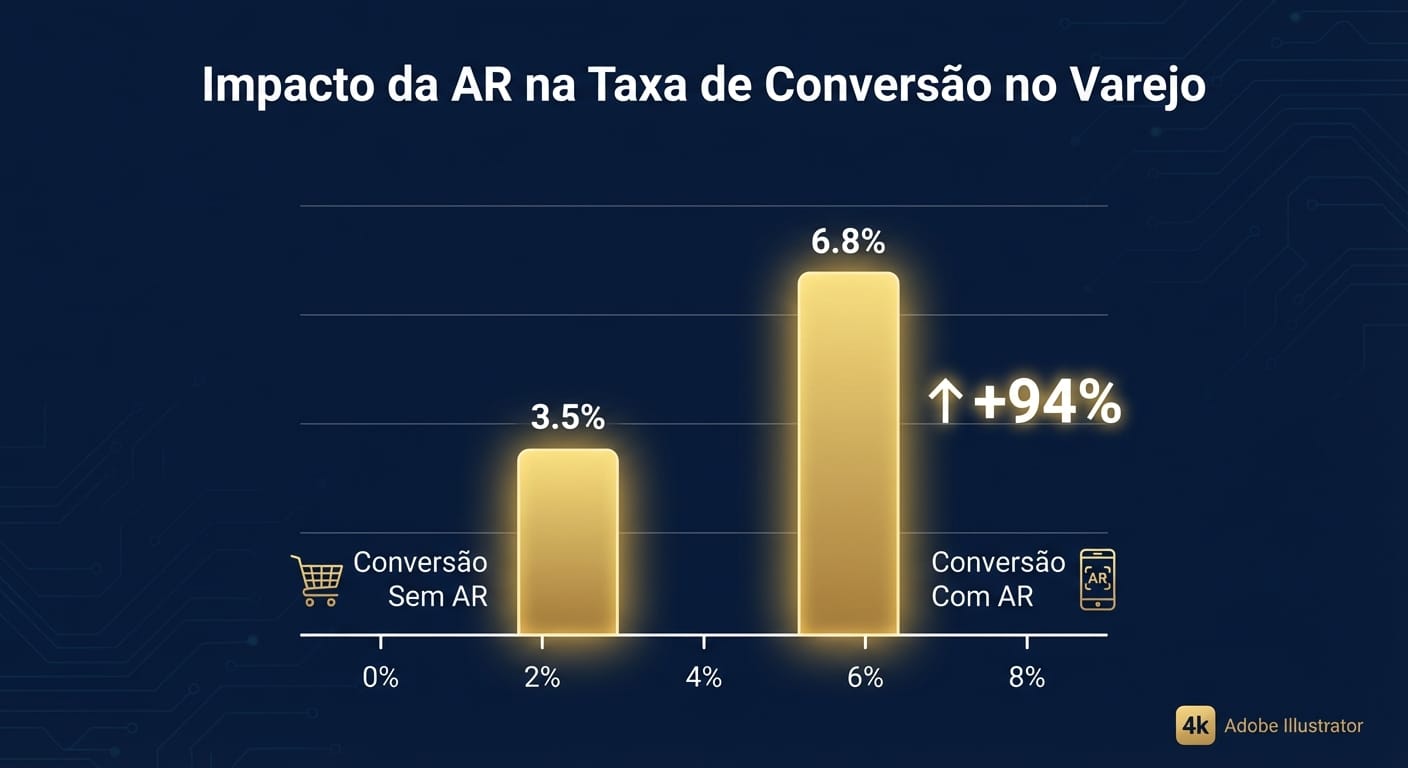 Gráfico de Barras Comparativo do Impacto da AR na Conversão de Vendas