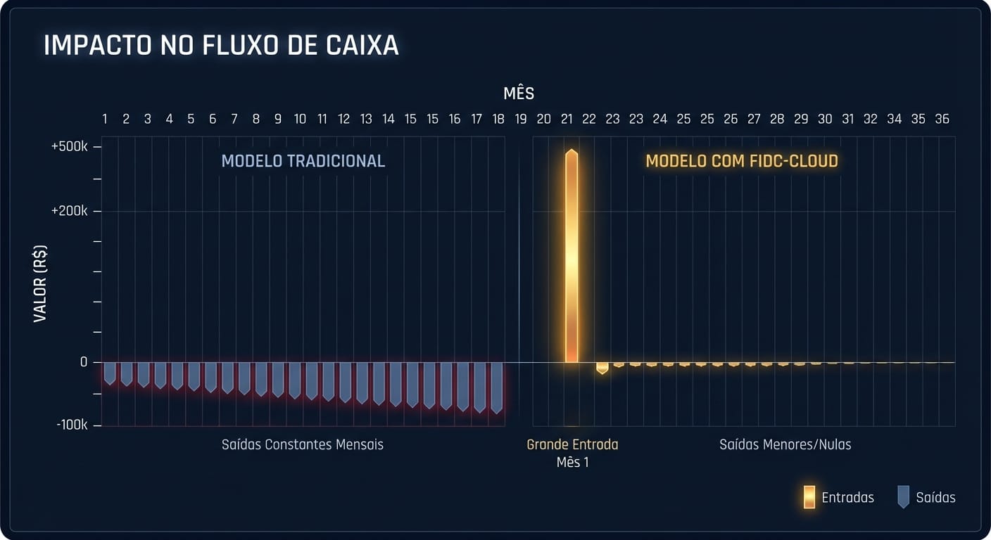 Gráfico de Impacto no Fluxo de Caixa
