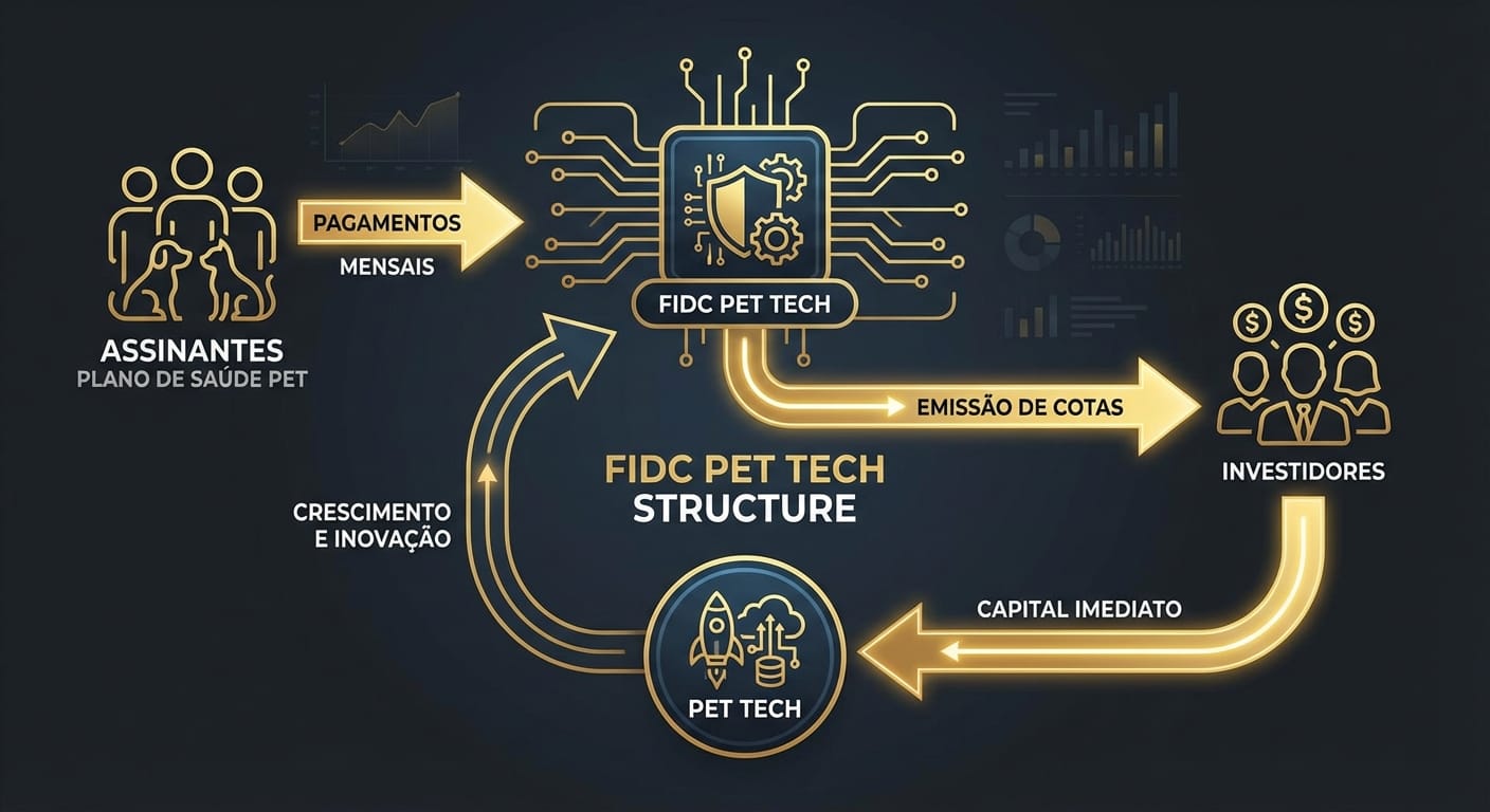 Infográfico da estrutura de um FIDC-PetTech