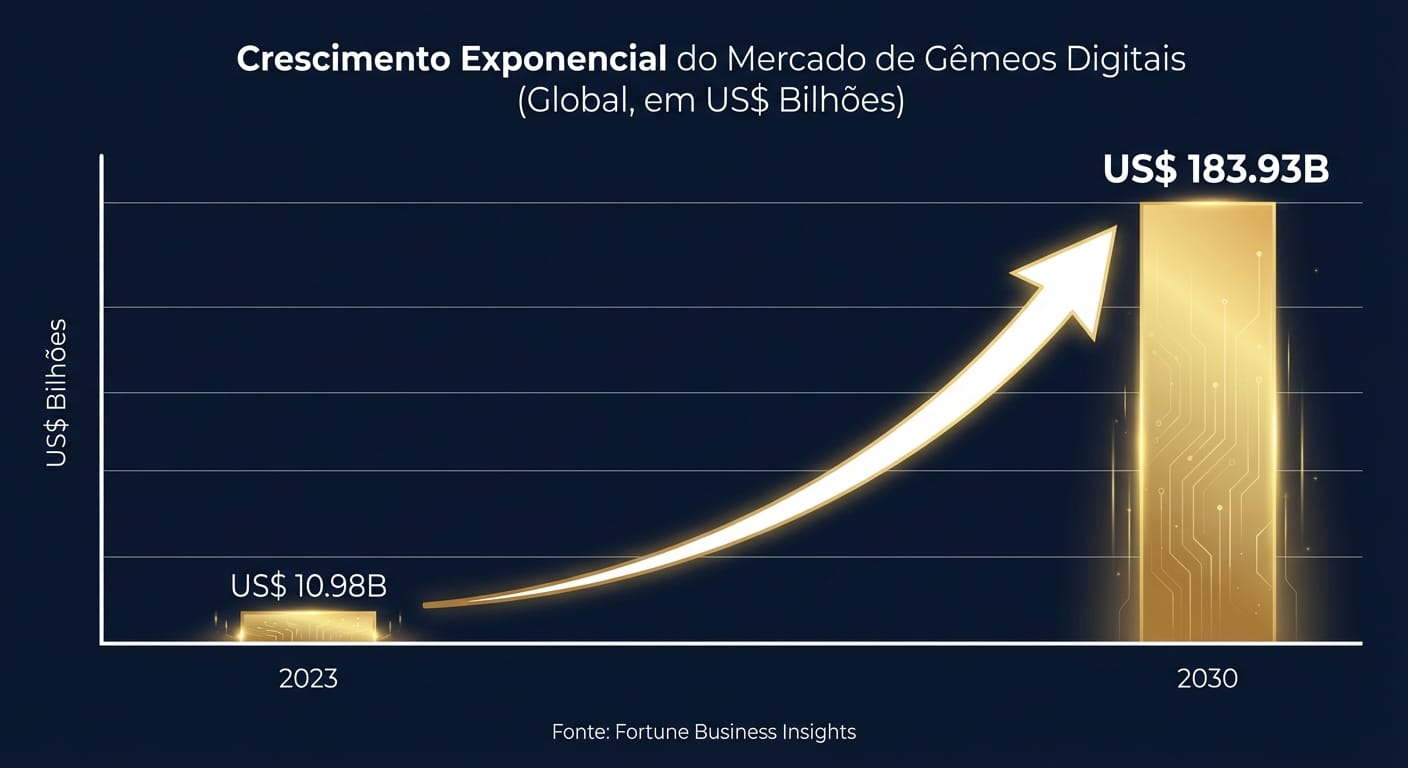 Crescimento Exponencial do Mercado de Gêmeos Digitais
