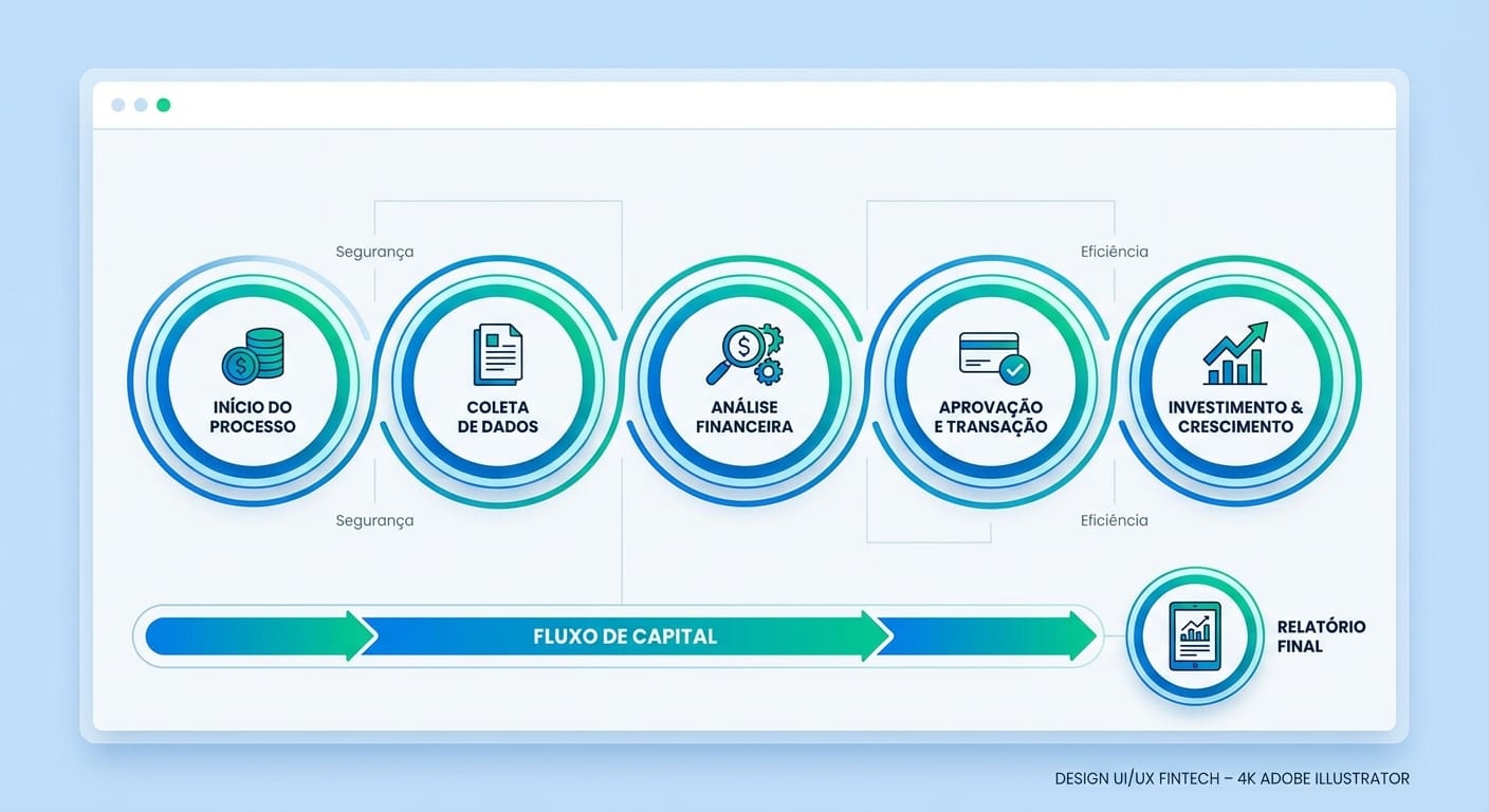 Infográfico do processo de securitização FIDC ZEV, mostrando o fluxo desde Frotas Corporativas, passando por Contratos de Leasing, SPV, emissão de Cotas para Investidores ESG e o retorno do capital.