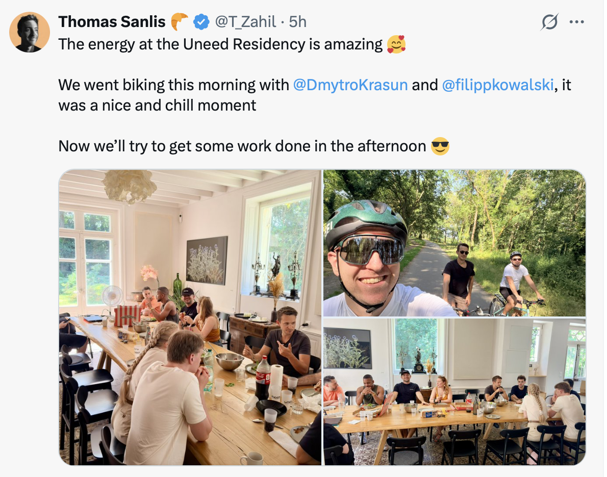 X post about Uneed residency