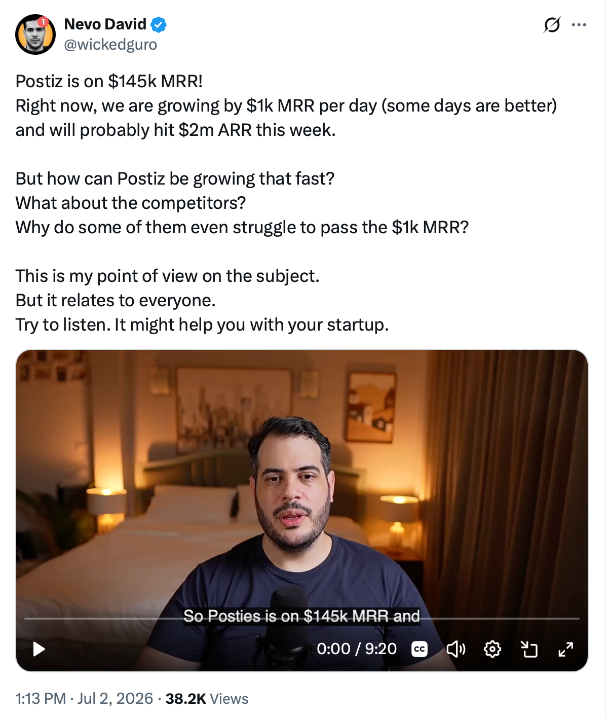 x post about postiz