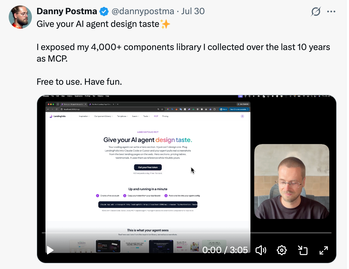 x post about design MCP