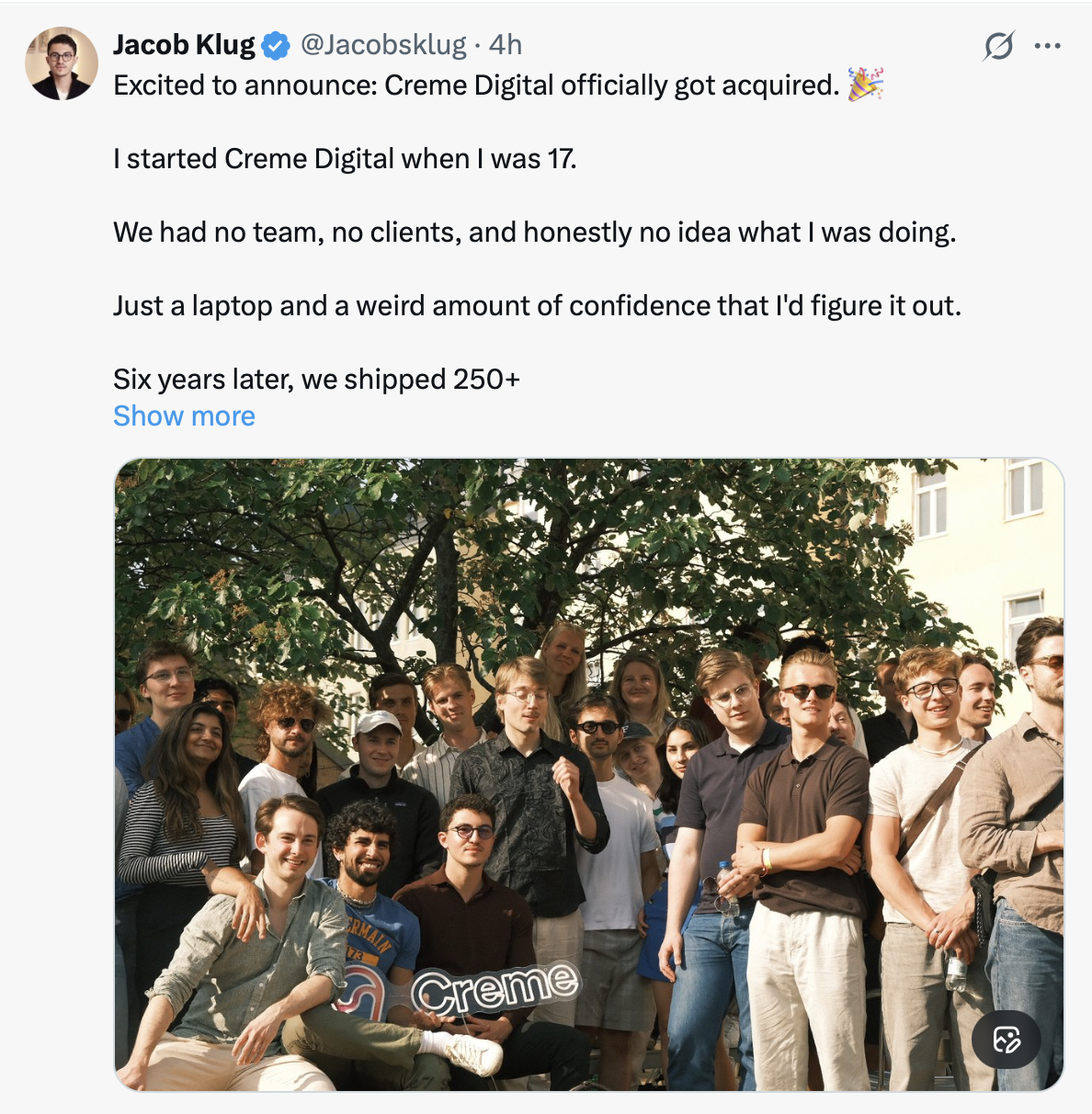 X post about selling Lovable agency