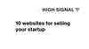 10 websites for selling your startup