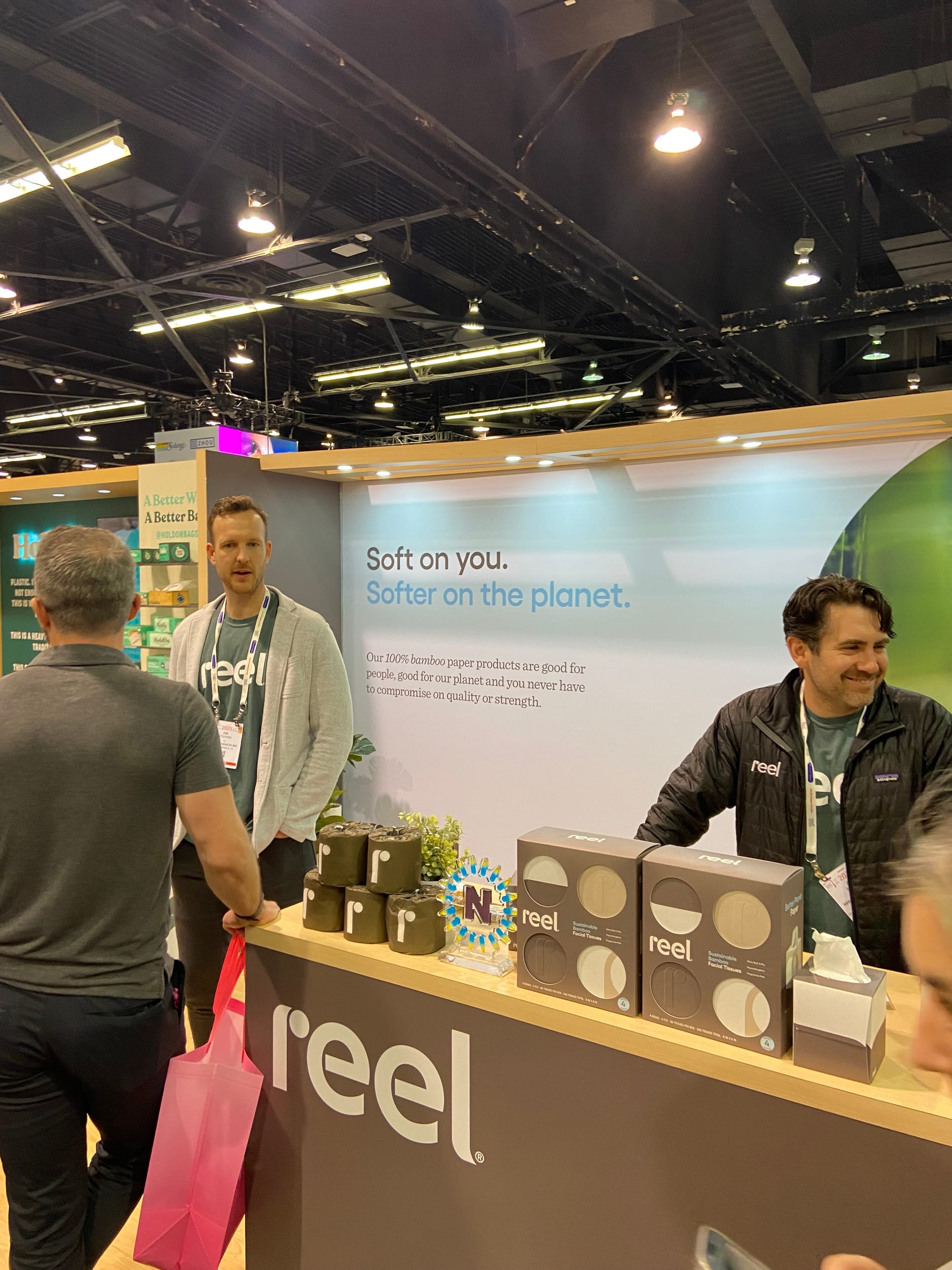 Booth for Reel, a bamboo paper products brand
