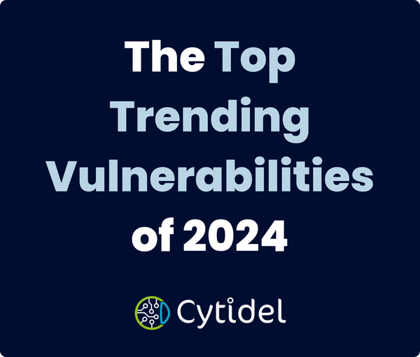 The banner image with text above the Cytidel logo that says "the top trending vulnerabilities of 2024"