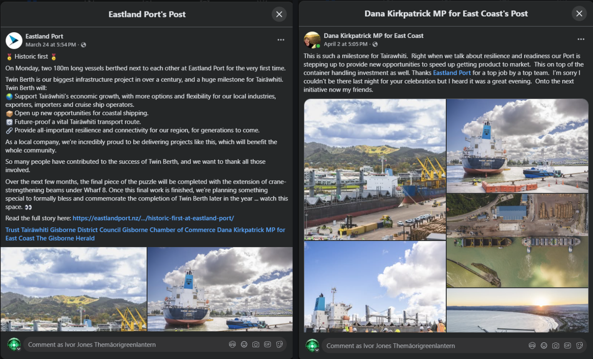 "The Green Ring Burns: How Dana Kirkpatrick's Log Ship Celebration Buries the Truth About Tairāwhiti" - 8 April 2026