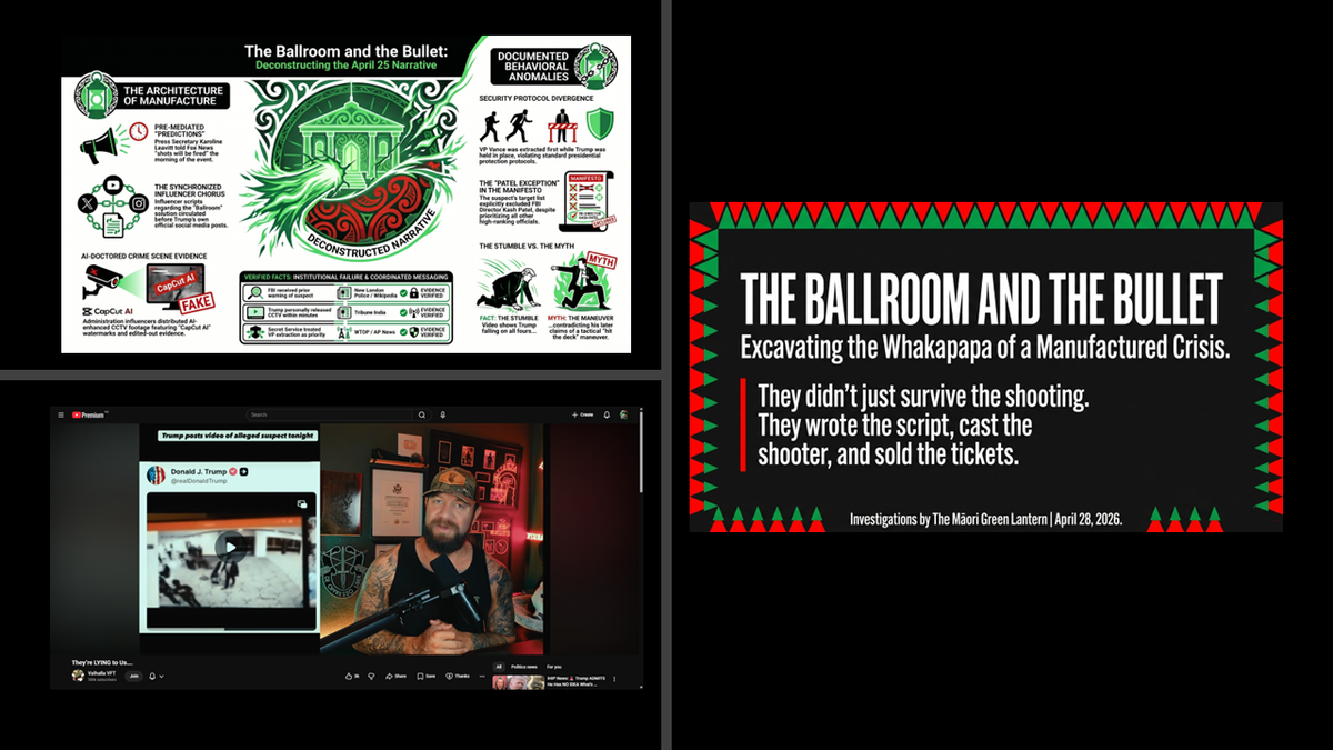 "THE BALLROOM AND THE BULLET: How a White Supremacist Neoliberal Regime Turned a Near-Assassination Into a Real Estate Pitch — And Why Every Camera in the Room Was the Point" - 28 April 2026