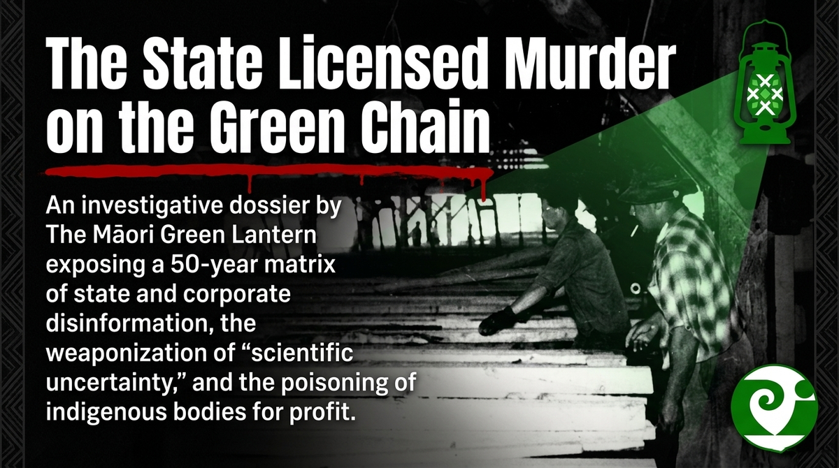 "The Green Chain - How the Crown Licensed Murder, the Whakatāne Sawmill Ran on Poison, they Dipped the Timber in PCP and the Workers in Silence, and this was Whakatāne's Green Chain of Death" - 24 April 2026