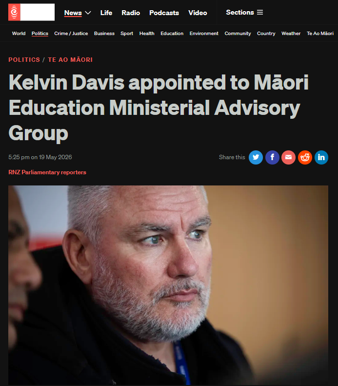 "THE WOLF PUTS ON WOOL: Kelvin Davis, Labour's Complicity, and the Neoliberal Education Machine" - 20 May 2026