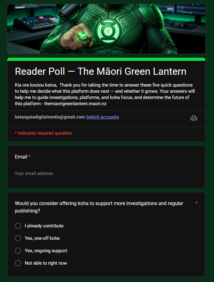 "A Letter from The Māori Green Lantern: This Work Costs Something" - 5 July 2025