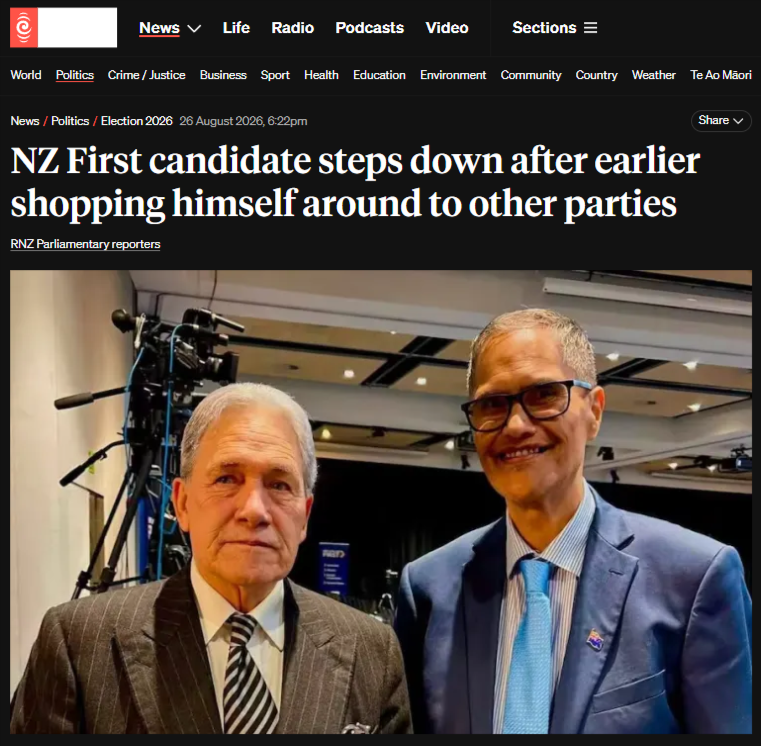 "The NZFirst Colonial Con Of Cheap Brown Labour" - 27 August 2026