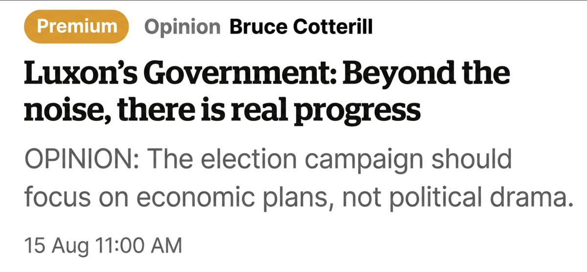 "Bruce Cotterill and the Neoliberal Machine He’s Paid to Polish" - 16 August 2026