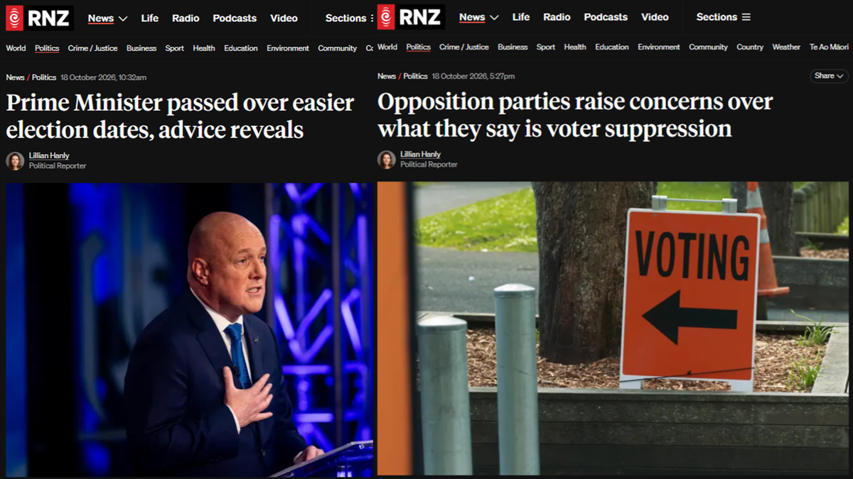 "Luxon’s Democracy Comes With A Locked Gate" - 19 October 2026