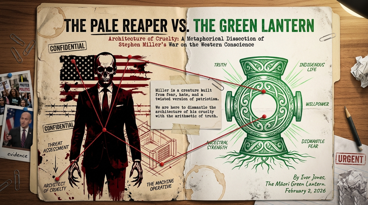 “THE PALE REAPER: How Stephen Miller’s White Supremacist Cult Burns the Western Conscience to Ash” - 2 February 2026