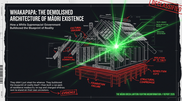 "WHAKAPAPA - THE LAYERS THEY BURIED: How a White Supremacist Government Demolished the Architecture of Māori Existence and Called It "Progress"" - 14 February 2026