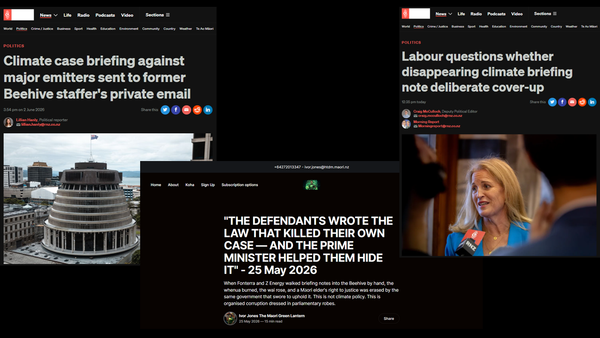 "THE TANIWHA IN A SUIT: How Corporate Defendants Bribed a Government With Its Own Law — And the Prime Minister Shredded the Receipts" - 3 June 2026