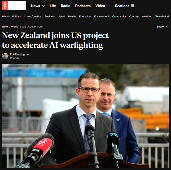 "The Taiaha in the Kill‑Web: How a White‑Supremacist Neoliberal Government Plugged Aotearoa Into Palantir’s AI War Machine" - 7 July 2026
