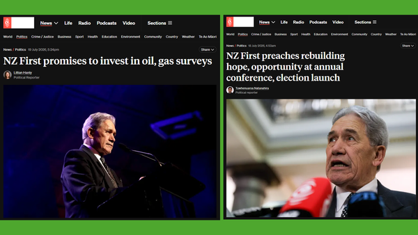 "NZ First Wants Whānau to Buy a Fossil-Fuel Lottery Ticket — From the Government That Set the Pātaka Alight" - 20 July 2026
