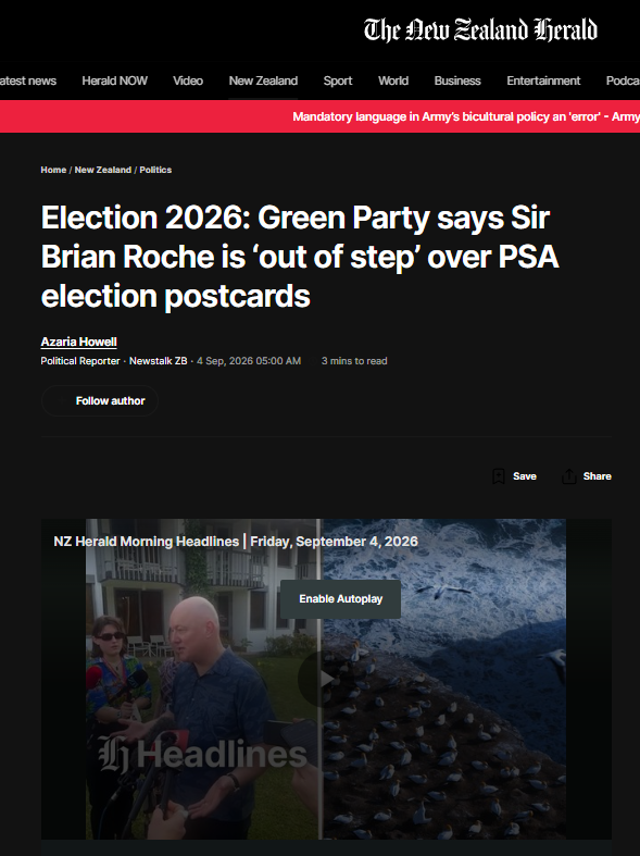 "The Taiaha and The Postcard: How Sir Brian Roche Became The Government's Silencer-In-Chief" - 6 September 2026