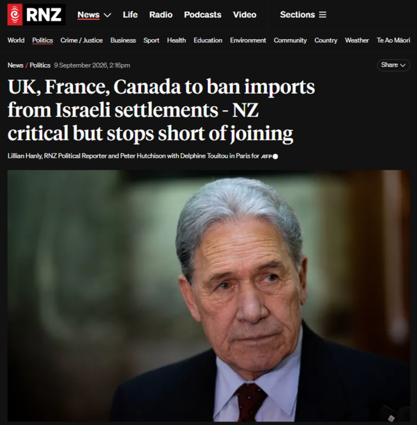 "Tea, Scones, And Ethnic Cleansing: How New Zealand First Became Israel's Silent Accomplice" - 9 September 2026