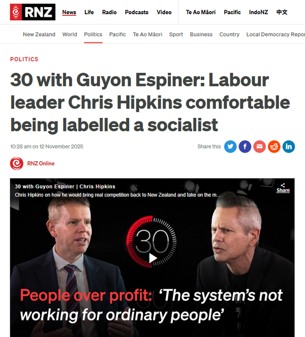 “Hipkins Is Far From Being a Socialist: Neoliberalism With a Kind Face” - 13 November 2025