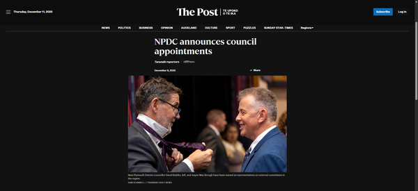 “Behind Closed Doors: How NPDC’s Council Appointments Entrench Neoliberal Control and Marginalise Mana Whenua” - 11 December 2025