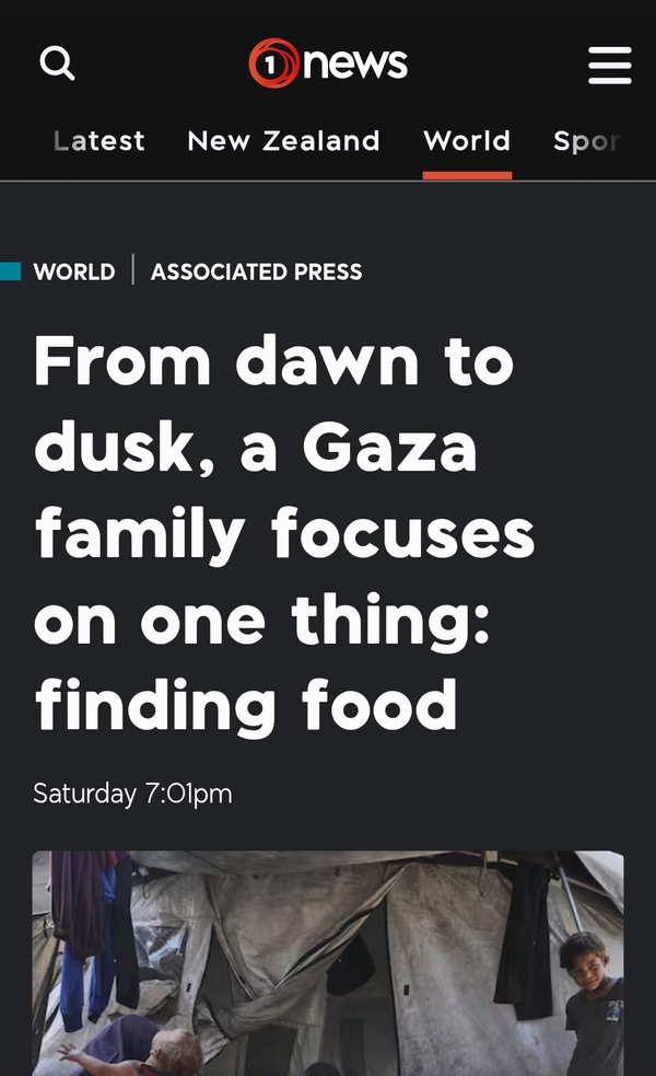 “When Hunger Becomes a Weapon: New Zealand's Complicity in Gaza's Engineered Starvation” - 3 August 2025