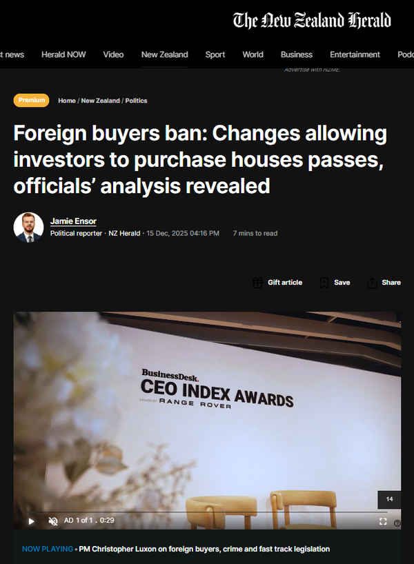 “WHILE YOU WAIT IN A MOTEL, THEY ROLL OUT THE RED CARPET” - 16 December 2025