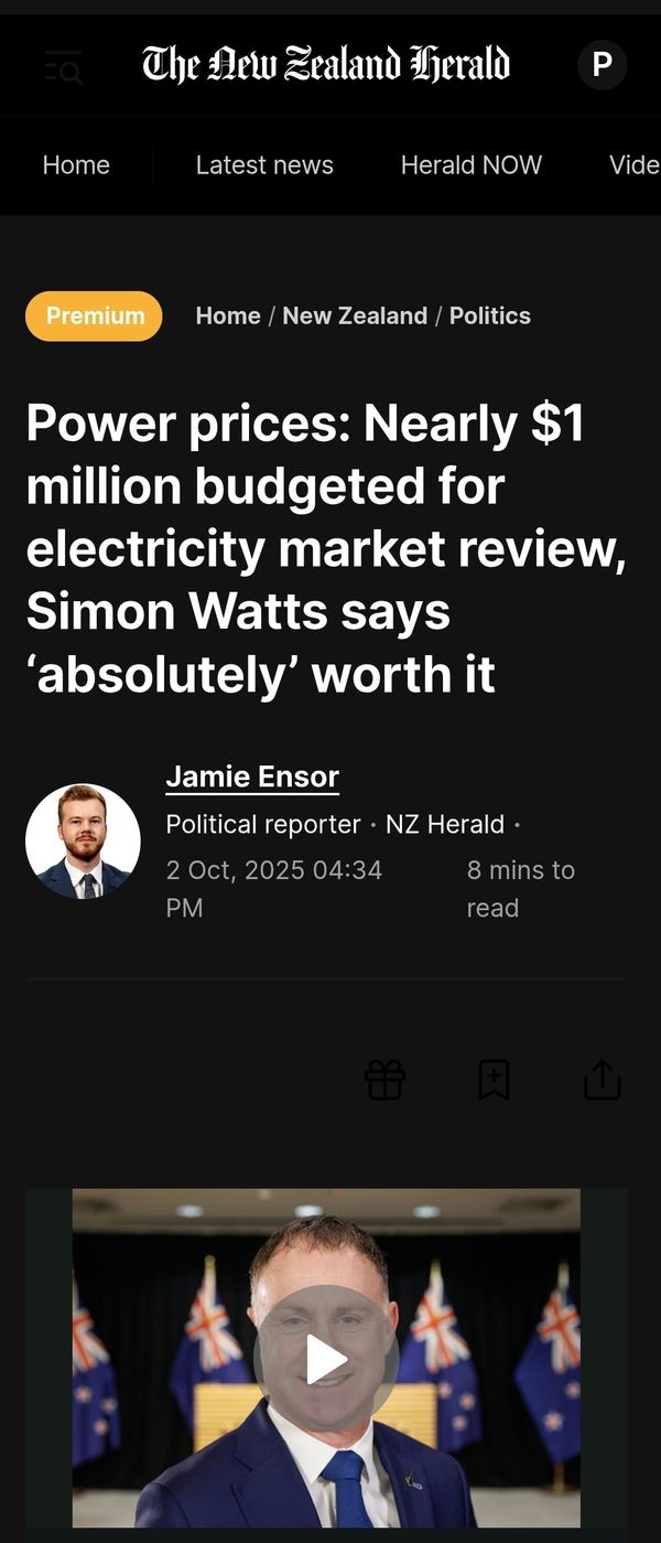 "How Simon Watts Wasted Nearly $1 Million While Kiwis Choose Between Heating and Eating" - 3 October 2025