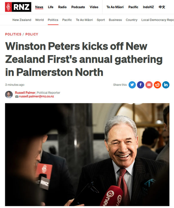 “Peters' Palmerston North Propaganda - Unmasking the White Supremacist Theatre at New Zealand First's Rally of Hate” - 9 September 2025