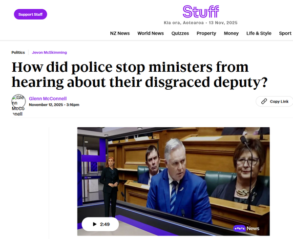 “TAIAHA UNSHEATHED: THE MCSKIMMING COVER-UP AND THE ROT AT THE HEART OF NZ POLICE” - 13 November 2025