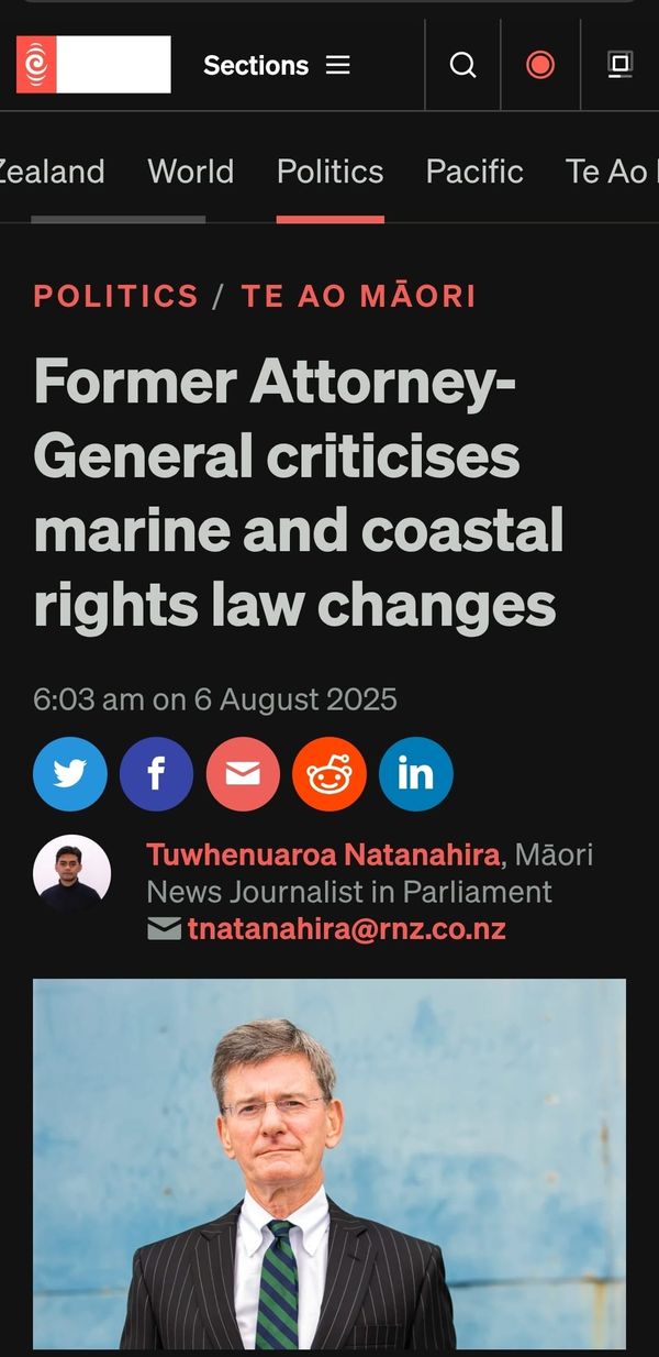 "Whitewash at High Tide: The Coalition’s Assault on Māori Marine Rights" - 7 August 2025