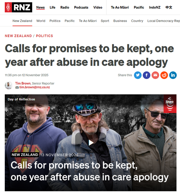 “One Year After the Abuse in Care Apology” - 14 November 2025