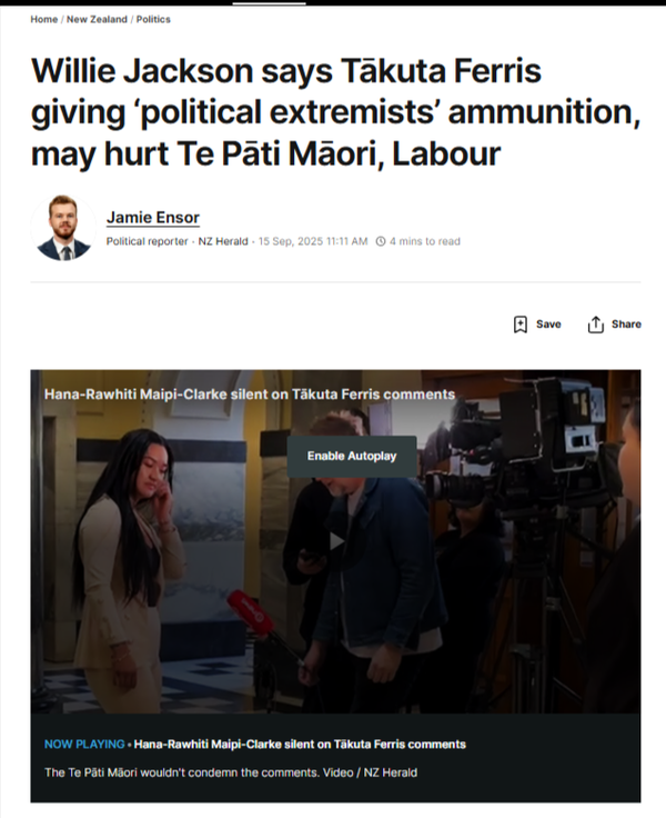 “Willie Jackson's Colonial Deflection” - 15 September 2025