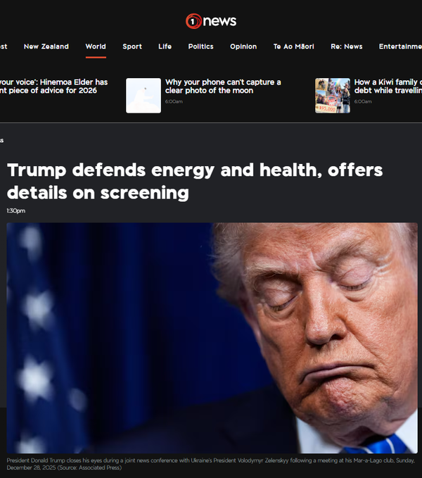 "Trump’s Medical Theatre and the Body That Keeps the Score” - 2 January 2026