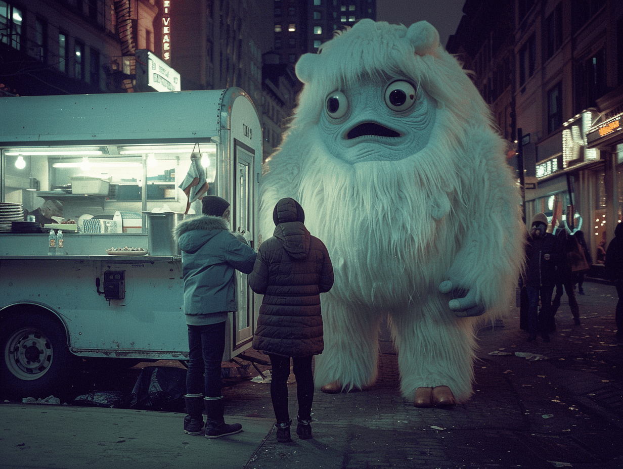 giant furry creature in a Wes Anderson film
