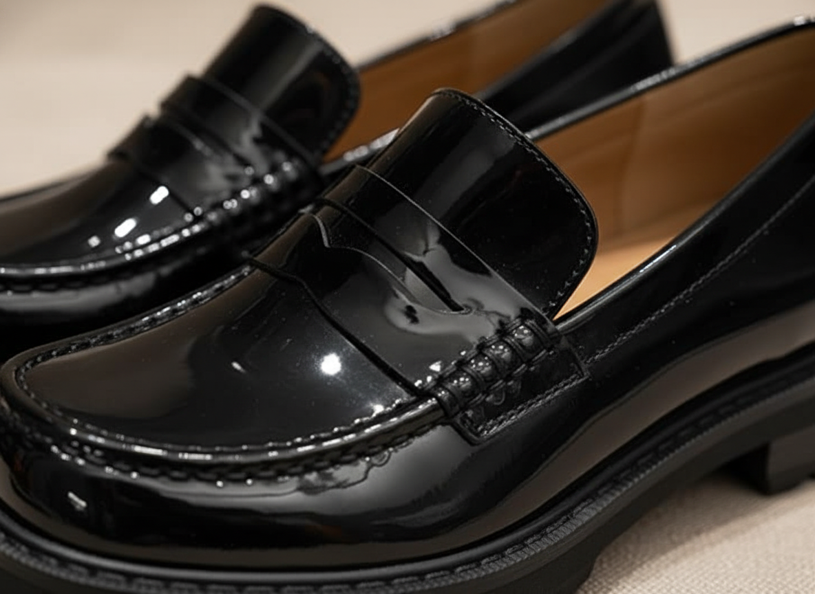 Patent Leather Backless Loafer Mules detail