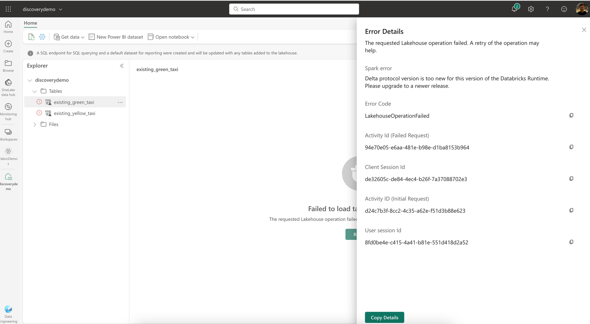 Delta version mismatch