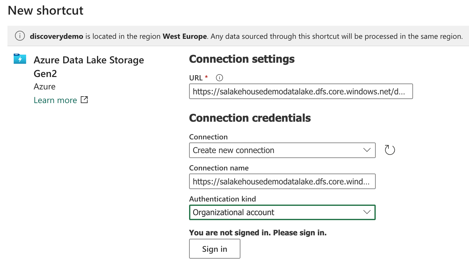 First step of creating a Shortcut