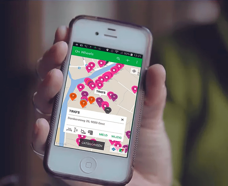 Image showing the On Wheels app on a phone